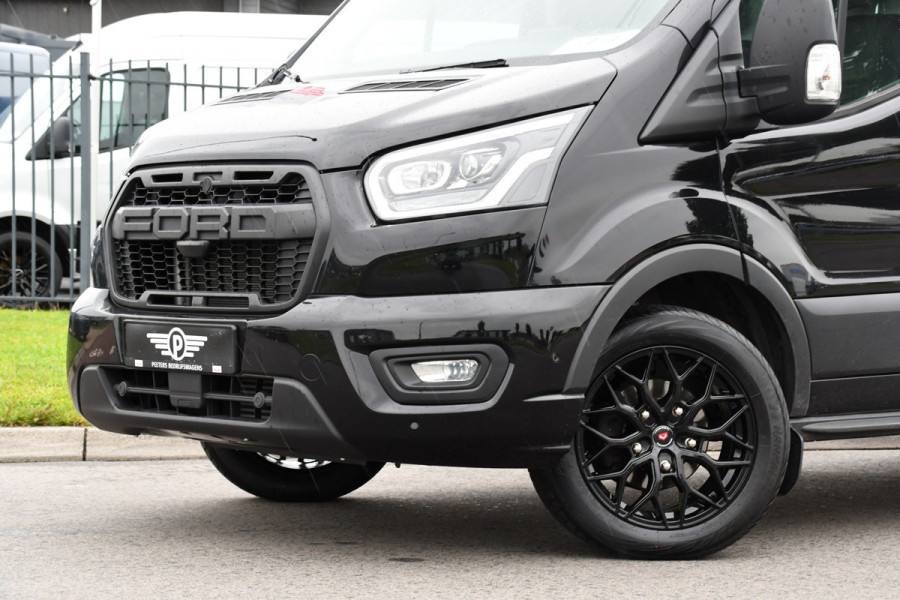 Ford Transit 350 2.0 TDCI L3H2 Black Edition Camera, Cruise, Carplay, 185pk, Xenon, Multimedia, Automaat, Trekhaak, Sensoren, Uniek!