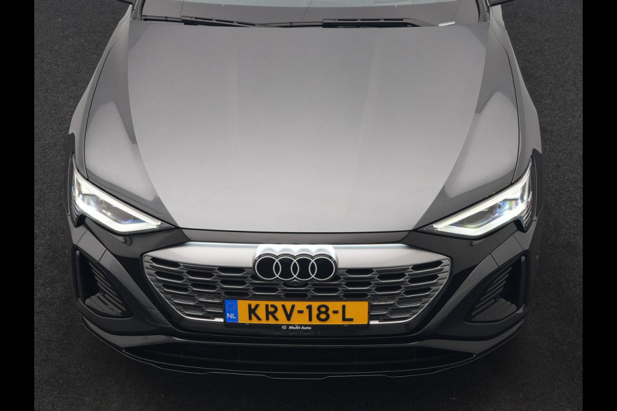 Audi Q8 e-tron 50 quattro S Line 95 kWh 340pk Dealer O.H | Luchtvering | Trekhaak Afn. | Adaptive Cruise | Bang & Olufsen | Head Up | 360 Camera | Lederen Sportstoelen & Stuur Verwarmd | Keyless | Apple Carplay | BLIS | Virtual | Navigatie | DAB | 21"L.M |