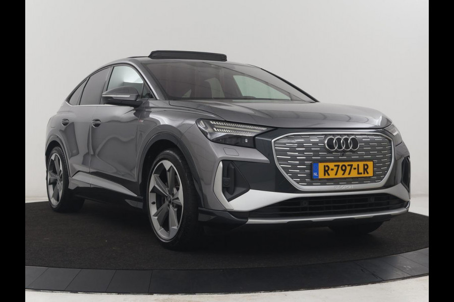 Audi Q4 Sportback e-tron 40 Launch edition S Competition 77 kWh | SOH 92,5% | Panoramadak | Leder | Stoelverwarming | Adaptive cruise | Head-up | SONOS audio | Sfeerverlichting | Carplay | Trekhaak