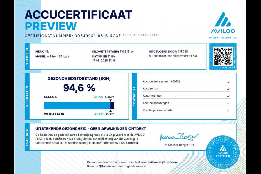 Kia e-Niro ExecutiveLine 64 kWh | SOH 94,6| Cruise | Keyless | Schuif-kanteldak | Stoelverwarming-ventilatie | JBL |