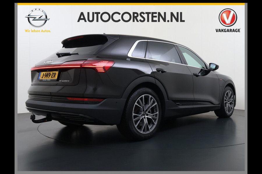 Audi e-tron 55 Quattro 408PK Edition 95kWh Leder+Verwarmd Trekhaak Elek.Achterklep Navi Ecc Lmv 20" Cruise Control Privacy Glas Led SOH 87% Isofix DAB Bluetooth Lane Assist Virtual Cockpit 1.800KG Trekhaak Origineel Nederlandse Auto