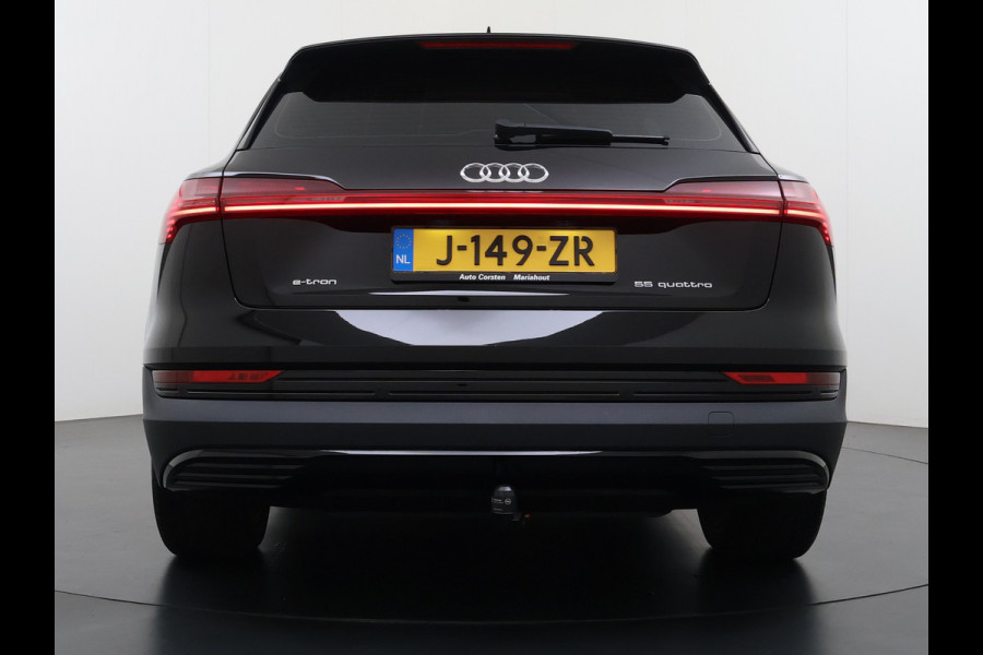 Audi e-tron 55 Quattro 408PK Edition 95kWh Leder+Verwarmd Trekhaak Elek.Achterklep Navi Ecc Lmv 20" Cruise Control Privacy Glas Led SOH 87% Isofix DAB Bluetooth Lane Assist Virtual Cockpit 1.800KG Trekhaak Origineel Nederlandse Auto