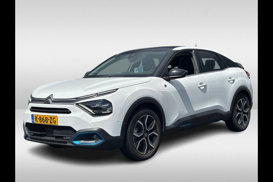 Citroën Ë-C4 Shine 50 kWh / Schuifdak / Camera / Head-up / Leder / Keyless / CarPlay / 18'' / Dodehoek / DAB / ACC / Stuurverwarmd / Full-LED