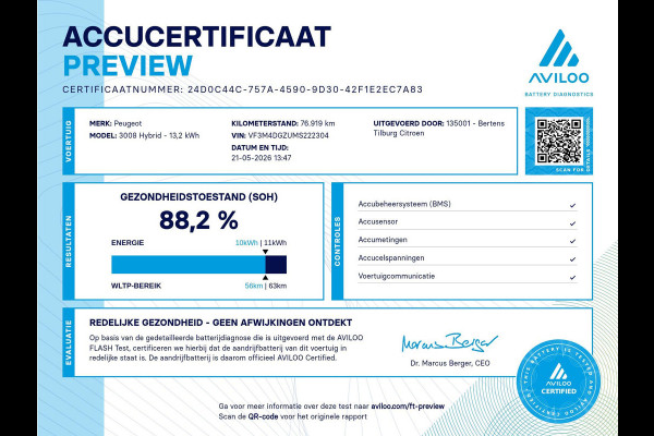 Peugeot 3008 1.6 HYbrid 225 Allure Pack Business | Accu 88,2% | Trekhaak | Prijs is rijklaar