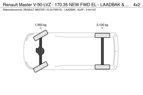 Renault Master V-90-LVZ - 170.35 NEW FWD EL - LAADBAK & LAADKLEP - EURO 6 - BPM VRIJ!