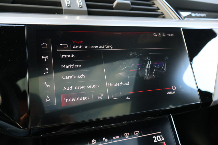 Audi e-tron Sportback 55 quattro 95 kWh | RS-STOELEN | ADAPTIVE CRUISE | 22" | B&O SURROUND | PANORAMADAK | VIRTUAL MIRRORS | STUURWIELVERWARMING | TR DUBBEL GLAS | SFEERVERLICHTING | DUBBEL OPLAADPUNT L+R | ETC.