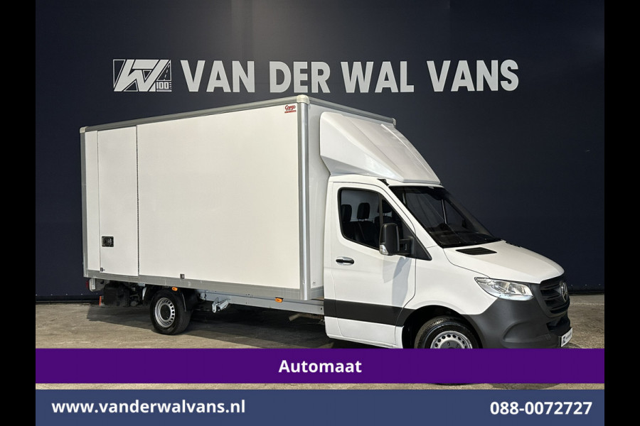 Mercedes-Benz Sprinter 315 CDI 150pk 9G-Tronic Automaat Bakwagen 21m3 KUUB Laadklep Zijdeur Euro6 Airco | Lat om Lat betimmering Leder, Bijrijdersbank