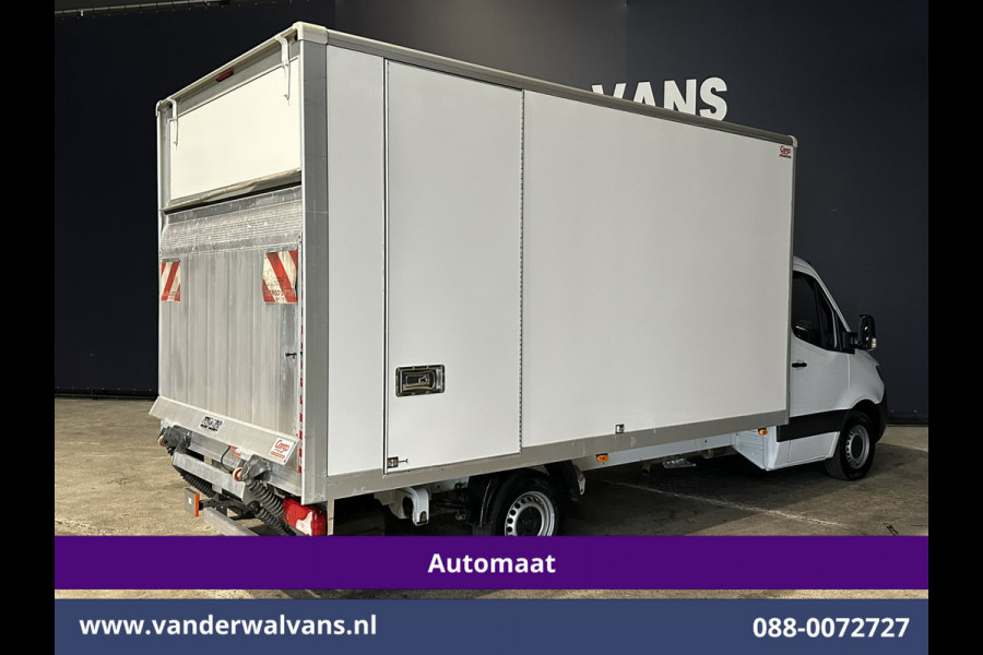 Mercedes-Benz Sprinter 315 CDI 150pk 9G-Tronic Automaat Bakwagen 21m3 KUUB Laadklep Zijdeur Euro6 Airco | Lat om Lat betimmering Leder, Bijrijdersbank
