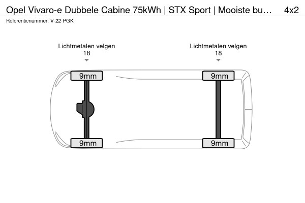 Opel Vivaro-e Dubbele Cabine 75kWh | STX Sport | Mooiste  bus van NL (!) | Lederen bekleding | Spoilerpakket | 18 inch Lichtmetalen velgen | Dynamic Comfort NAV Pakket | Winterpakket | 2x schuifdeur | Betimmering | Comfortstoelen |