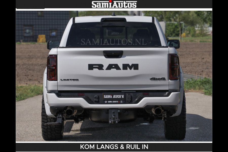 Dodge Ram LIMITED H.O 540 PK 706Nm | Massage + Full Option | De Meest Luxe en Volle Pick-Up in zijn Klasse | Comfortabele Dubbele Cabine met Royale 5 Zitplaatsen | BPM vrij | Nu Leverbaar uit Voorraad | Voorraad Nr 2336 - 7700 | De specialist in Amerikaanse pick‑ups in Nederland en Europa.