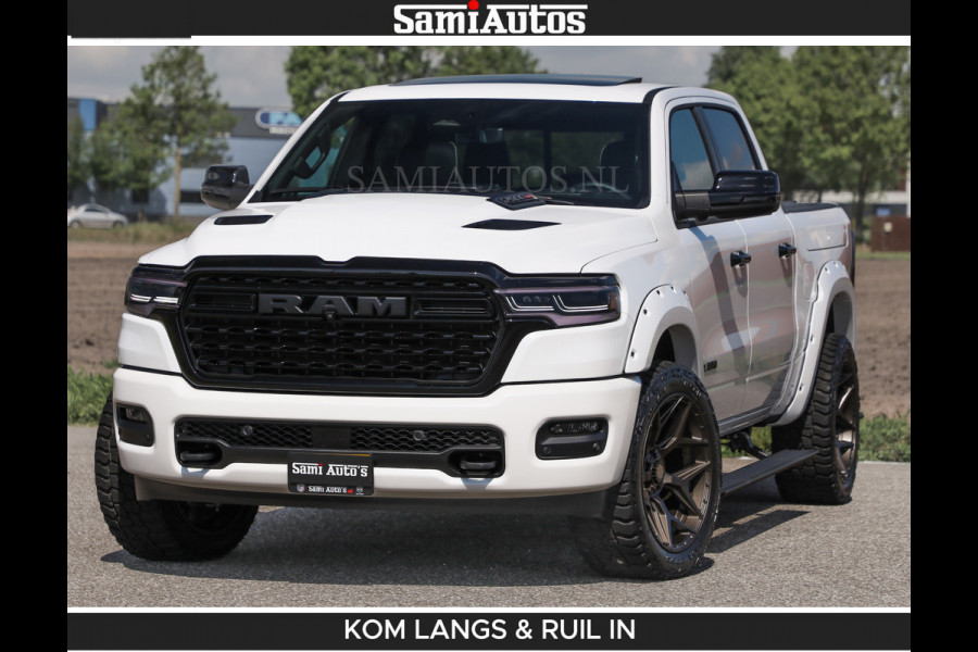 Dodge Ram LIMITED H.O 540 PK 706Nm | Massage + Full Option | De Meest Luxe en Volle Pick-Up in zijn Klasse | Comfortabele Dubbele Cabine met Royale 5 Zitplaatsen | BPM vrij | Nu Leverbaar uit Voorraad | Voorraad Nr 2336 - 7700 | De specialist in Amerikaanse pick‑ups in Nederland en Europa.