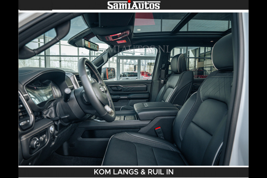 Dodge Ram LIMITED H.O 540 PK 706Nm | Massage + Full Option | De Meest Luxe en Volle Pick-Up in zijn Klasse | Comfortabele Dubbele Cabine met Royale 5 Zitplaatsen | BPM vrij | Nu Leverbaar uit Voorraad | Voorraad Nr 2336 - 7700 | De specialist in Amerikaanse pick‑ups in Nederland en Europa.