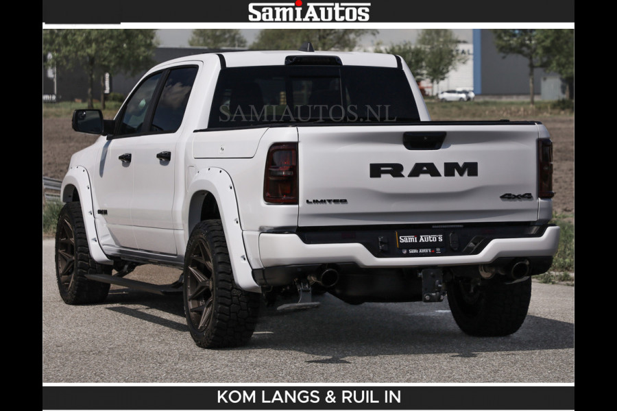 Dodge Ram LIMITED H.O 540 PK 706Nm | Massage + Full Option | De Meest Luxe en Volle Pick-Up in zijn Klasse | Comfortabele Dubbele Cabine met Royale 5 Zitplaatsen | BPM vrij | Nu Leverbaar uit Voorraad | Voorraad Nr 2336 - 7700 | De specialist in Amerikaanse pick‑ups in Nederland en Europa.