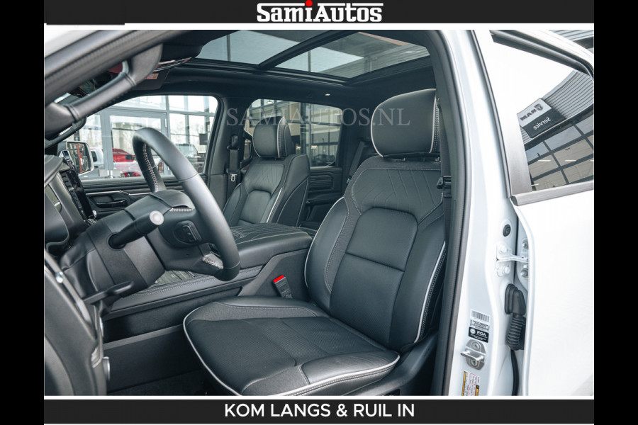 Dodge Ram LIMITED H.O 540 PK 706Nm | Massage + Full Option | De Meest Luxe en Volle Pick-Up in zijn Klasse | Comfortabele Dubbele Cabine met Royale 5 Zitplaatsen | BPM vrij | Nu Leverbaar uit Voorraad | Voorraad Nr 2336 - 7700 | De specialist in Amerikaanse pick‑ups in Nederland en Europa.