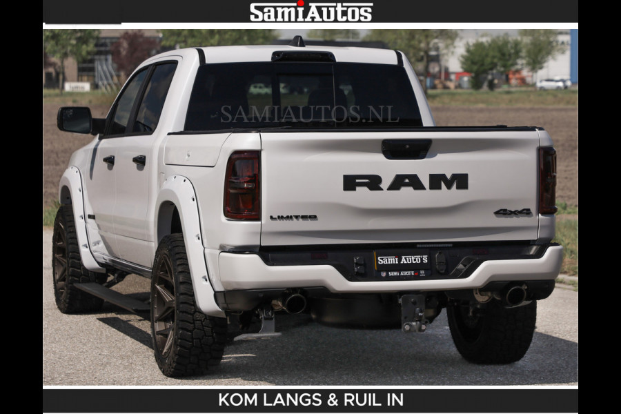 Dodge Ram LIMITED H.O 540 PK 706Nm | Massage + Full Option | De Meest Luxe en Volle Pick-Up in zijn Klasse | Comfortabele Dubbele Cabine met Royale 5 Zitplaatsen | BPM vrij | Nu Leverbaar uit Voorraad | Voorraad Nr 2336 - 7700 | De specialist in Amerikaanse pick‑ups in Nederland en Europa.