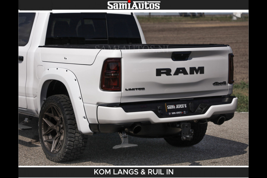 Dodge Ram LIMITED H.O 540 PK 706Nm | Massage + Full Option | De Meest Luxe en Volle Pick-Up in zijn Klasse | Comfortabele Dubbele Cabine met Royale 5 Zitplaatsen | BPM vrij | Nu Leverbaar uit Voorraad | Voorraad Nr 2336 - 7700 | De specialist in Amerikaanse pick‑ups in Nederland en Europa.
