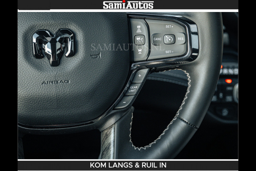 Dodge Ram LIMITED H.O 540 PK 706Nm | Massage + Full Option | De Meest Luxe en Volle Pick-Up in zijn Klasse | Comfortabele Dubbele Cabine met Royale 5 Zitplaatsen | BPM vrij | Nu Leverbaar uit Voorraad | Voorraad Nr 2336 - 7700 | De specialist in Amerikaanse pick‑ups in Nederland en Europa.