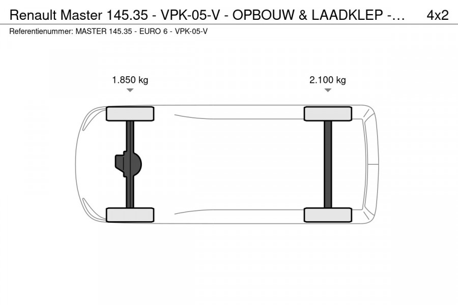 Renault Master 145.35 - VPK-05-V - OPBOUW & LAADKLEP - EURO 6