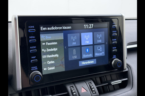 Toyota RAV4 2.5I Hybride Leer+Verwarming+Memory Adap.Cruise Navi Camera Ecc Apple Carplay Android Auto Miracast™ Elek.Achterklep Active Stuur+Voorruit+Achterbankverwarming Keyless Lane Assist Privacy Glas Lmv Elek.Stoel Bluetooth Led