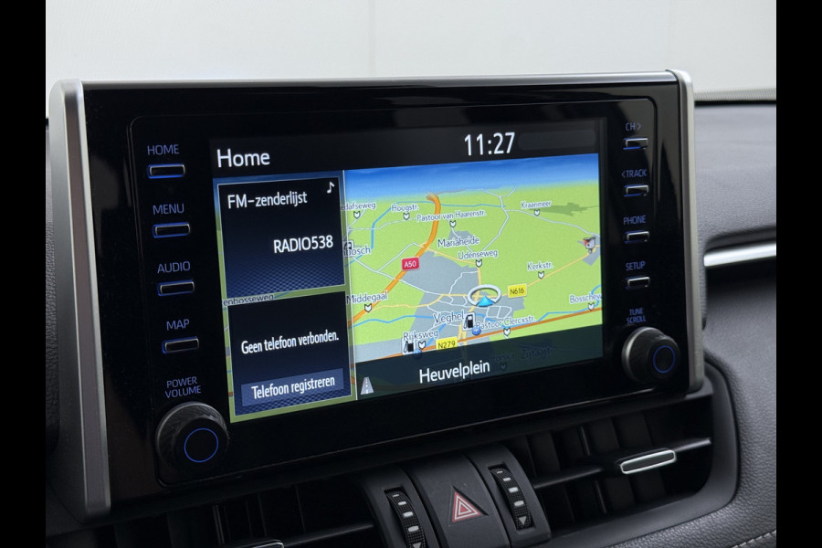 Toyota RAV4 2.5I Hybride Leer+Verwarming+Memory Adap.Cruise Navi Camera Ecc Apple Carplay Android Auto Miracast™ Elek.Achterklep Active Stuur+Voorruit+Achterbankverwarming Keyless Lane Assist Privacy Glas Lmv Elek.Stoel Bluetooth Led