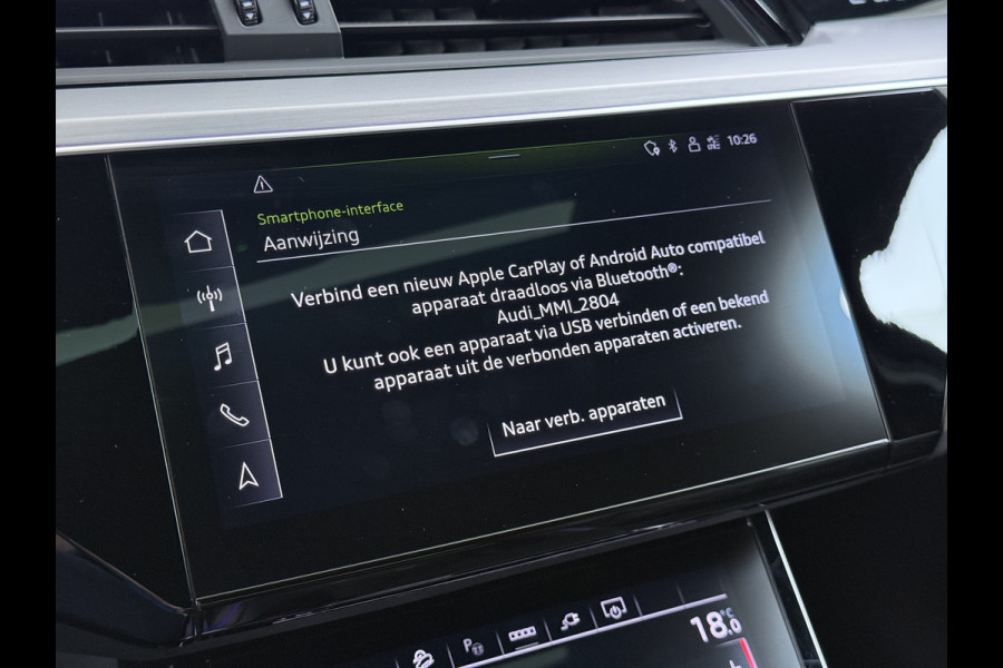 Audi e-tron Sportback 55 Quattro 408PK S-Line Edition 95kWh Panoramadak Adap.Cruise Camera Leder+Verwarmd B&O-Audio Elek.Stoelen Memory Navi Apple Car SOH 91% AWD Lmv 22" Elek.Achterklep Privacy Glas Isofix 4WD Origineel Nederlandse Auto
