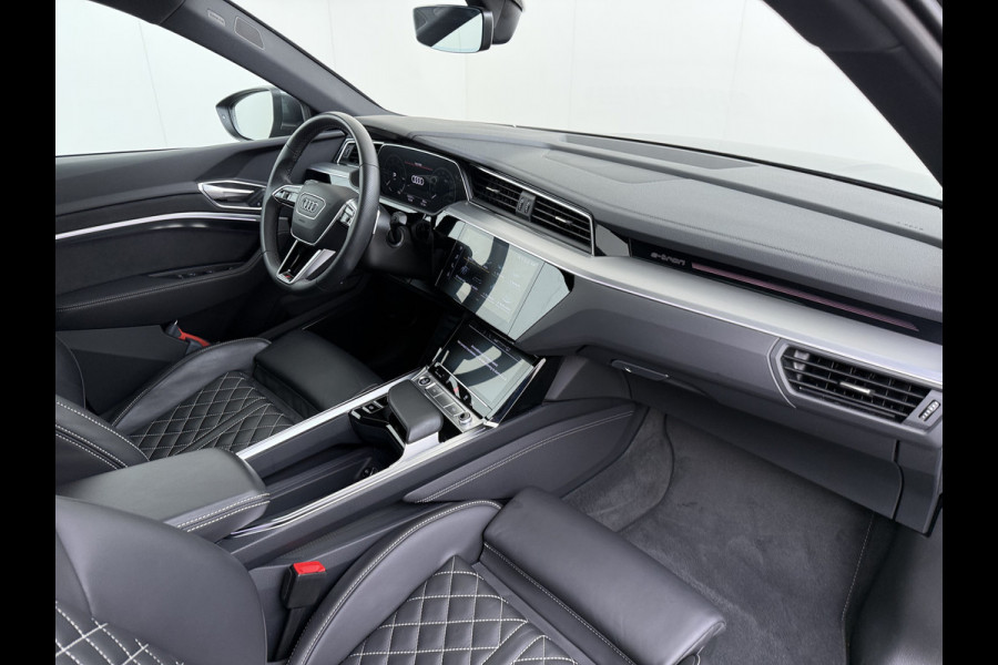 Audi e-tron Sportback 55 Quattro 408PK S-Line Edition 95kWh Panoramadak Adap.Cruise Camera Leder+Verwarmd B&O-Audio Elek.Stoelen Memory Navi Apple Car SOH 91% AWD Lmv 22" Elek.Achterklep Privacy Glas Isofix 4WD Origineel Nederlandse Auto