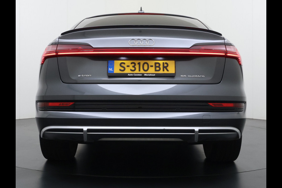 Audi e-tron Sportback 55 Quattro 408PK S-Line Edition 95kWh Panoramadak Adap.Cruise Camera Leder+Verwarmd B&O-Audio Elek.Stoelen Memory Navi Apple Car SOH 91% AWD Lmv 22" Elek.Achterklep Privacy Glas Isofix 4WD Origineel Nederlandse Auto