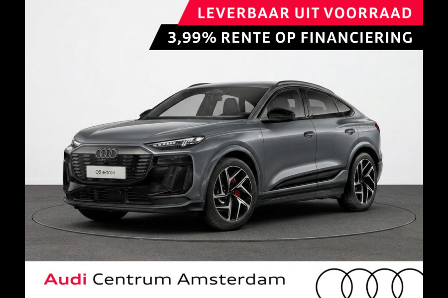 Audi Q6 Sportback e-tron S edition e-tron 83Kwh 252 pk | Glazen panoramadak | Trekhaak, mechanisch draaibaar | Exterieurpakket zwart | S line zwart leder-kunstleder |