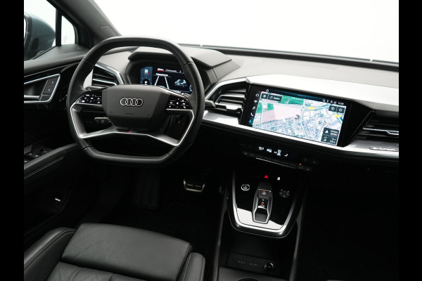 Audi Q4 e-tron 40 S Line 82 kWh 204pk Dealer O.H | Trekhaak Af Fabriek | Adaptive Cruise | Keyless | Lederen Sportstoelen Verwarmd | BLIS | Apple Carplay | Lane Assist | Virtual | Navigatie | DAB | 20"L.M |