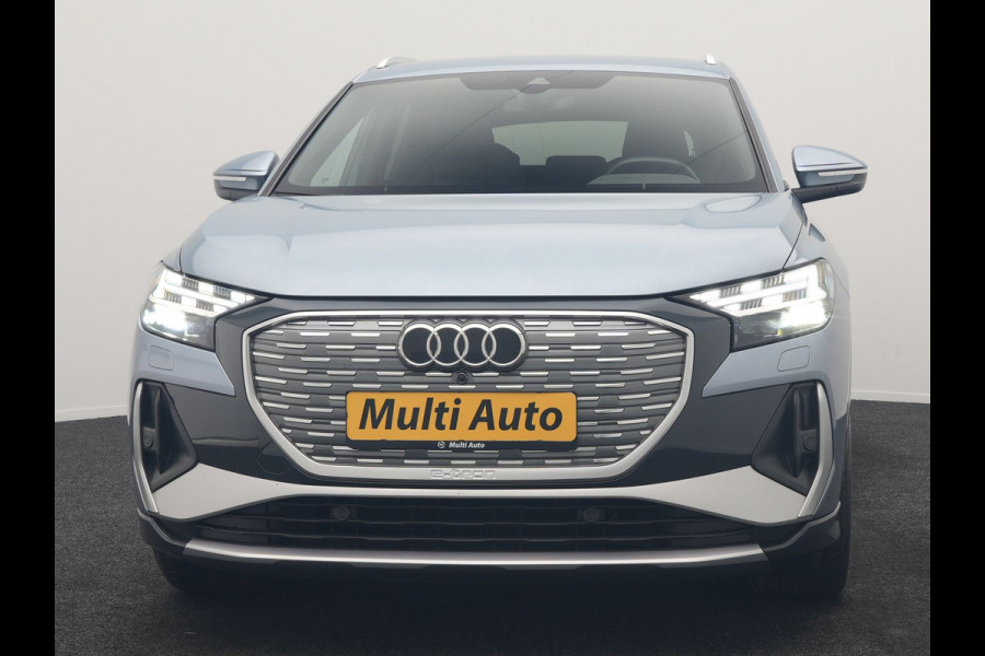 Audi Q4 e-tron 40 S Line 82 kWh 204pk Dealer O.H | Trekhaak Af Fabriek | Adaptive Cruise | Keyless | Lederen Sportstoelen Verwarmd | BLIS | Apple Carplay | Lane Assist | Virtual | Navigatie | DAB | 20"L.M |