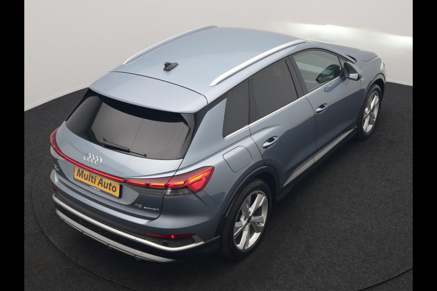 Audi Q4 e-tron 40 S Line 82 kWh 204pk Dealer O.H | Trekhaak Af Fabriek | Adaptive Cruise | Keyless | Lederen Sportstoelen Verwarmd | BLIS | Apple Carplay | Lane Assist | Virtual | Navigatie | DAB | 20"L.M |