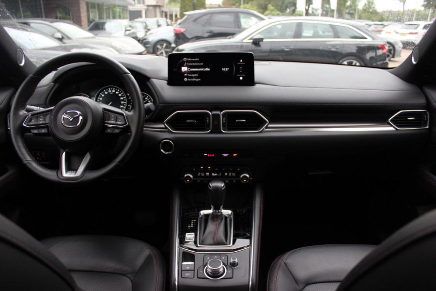 Mazda CX-5 2.0 e-SkyActiv-G M Hybrid 165 Homura / Trekhaak / Schuifdak / 360Camera / Head-up / Leder / 19'' / Bose / Keyless / Stoelventilatie+Verwarmd / Dodehoek / DAB / ACC