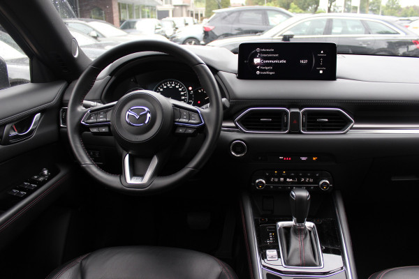 Mazda CX-5 2.0 e-SkyActiv-G M Hybrid 165 Homura / Trekhaak / Schuifdak / 360Camera / Head-up / Leder / 19'' / Bose / Keyless / Stoelventilatie+Verwarmd / Dodehoek / DAB / ACC