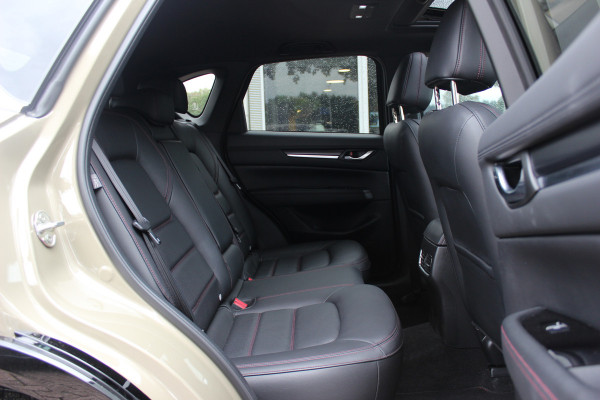 Mazda CX-5 2.0 e-SkyActiv-G M Hybrid 165 Homura / Trekhaak / Schuifdak / 360Camera / Head-up / Leder / 19'' / Bose / Keyless / Stoelventilatie+Verwarmd / Dodehoek / DAB / ACC