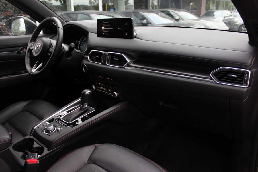 Mazda CX-5 2.0 e-SkyActiv-G M Hybrid 165 Homura / Trekhaak / Schuifdak / 360Camera / Head-up / Leder / 19'' / Bose / Keyless / Stoelventilatie+Verwarmd / Dodehoek / DAB / ACC
