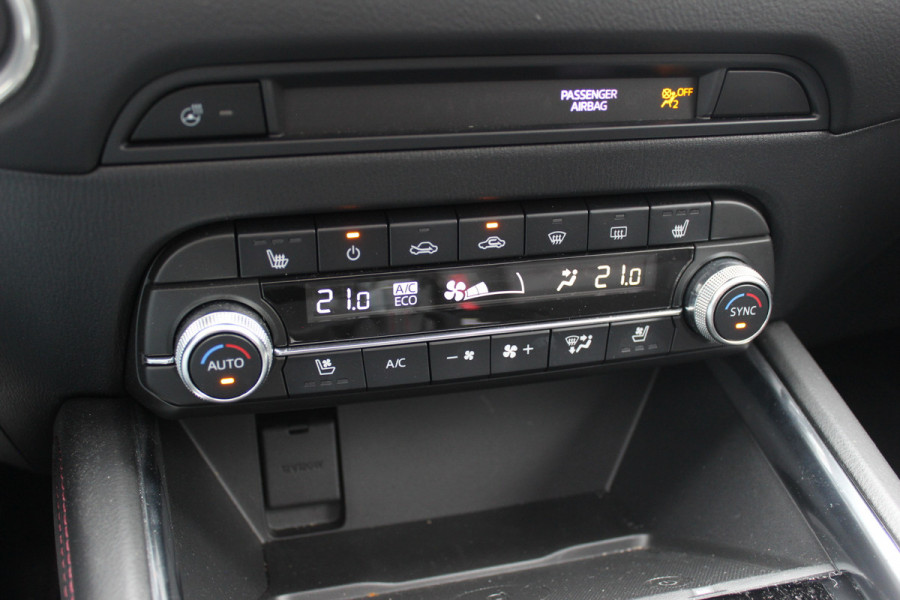 Mazda CX-5 2.0 e-SkyActiv-G M Hybrid 165 Homura / Trekhaak / Schuifdak / 360Camera / Head-up / Leder / 19'' / Bose / Keyless / Stoelventilatie+Verwarmd / Dodehoek / DAB / ACC