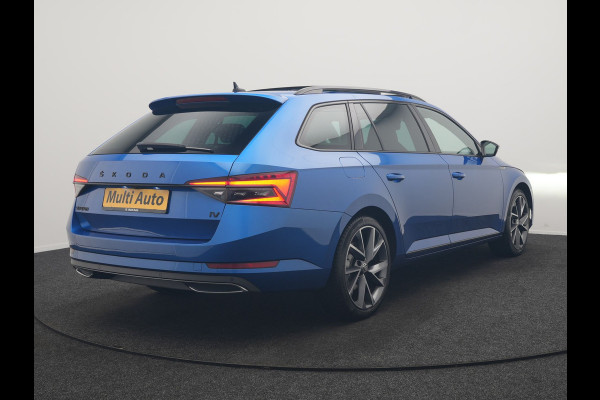 Škoda Superb Combi 1.4 TSI iV Sportline PHEV 218pk Dealer O.H | Panodak | Adaptive Cruise | Camera | Crystal LED | Alcantara Sportstoelen Memory & Verwarmd | Keyless | Apple Carplay | Virtual | Navigatie | DAB | 19"L.M |