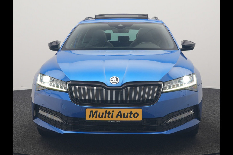 Škoda Superb Combi 1.4 TSI iV Sportline PHEV 218pk Dealer O.H | Panodak | Adaptive Cruise | Camera | Crystal LED | Alcantara Sportstoelen Memory & Verwarmd | Keyless | Apple Carplay | Virtual | Navigatie | DAB | 19"L.M |