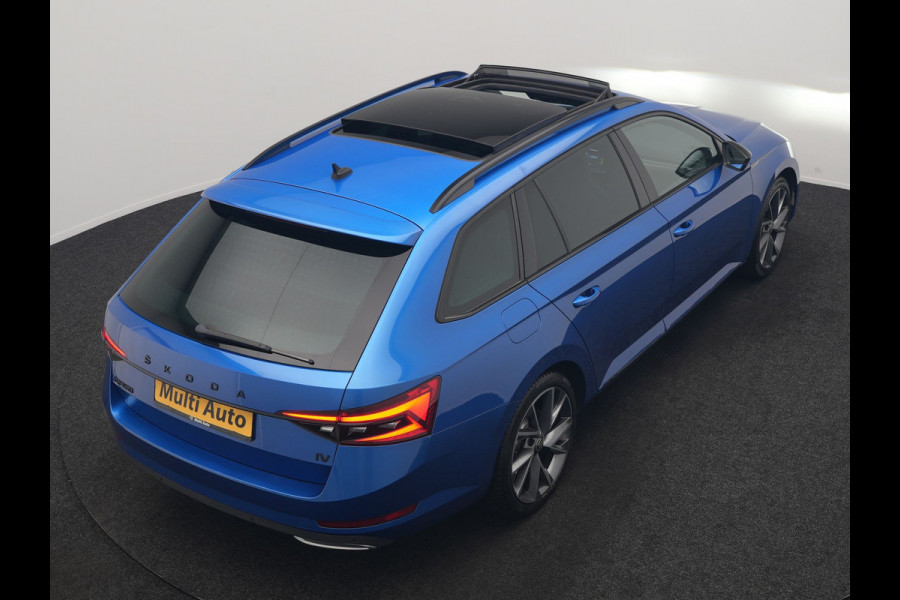 Škoda Superb Combi 1.4 TSI iV Sportline PHEV 218pk Dealer O.H | Panodak | Adaptive Cruise | Camera | Crystal LED | Alcantara Sportstoelen Memory & Verwarmd | Keyless | Apple Carplay | Virtual | Navigatie | DAB | 19"L.M |