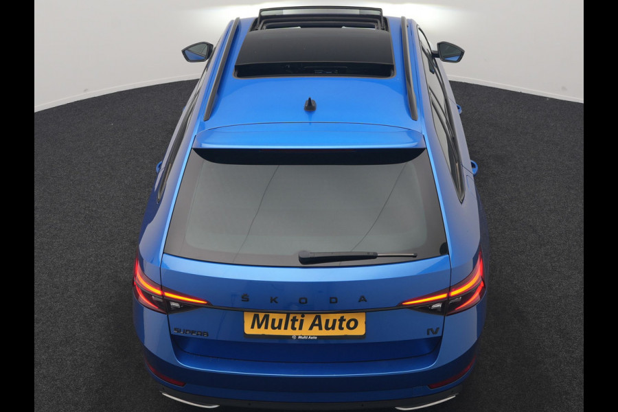 Škoda Superb Combi 1.4 TSI iV Sportline PHEV 218pk Dealer O.H | Panodak | Adaptive Cruise | Camera | Crystal LED | Alcantara Sportstoelen Memory & Verwarmd | Keyless | Apple Carplay | Virtual | Navigatie | DAB | 19"L.M |