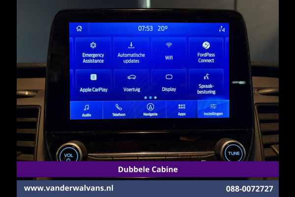Ford Transit Custom 2.0 TDCI 130pk Automaat L2H1 Dubbele Cabine Euro6 Airco | 6-Zits | Camera | Navigatie | Apple Carplay Cruisecontrol, LED, Verwarmde voorruit, Stoelverwarming, Parkeersensoren, Achterklep