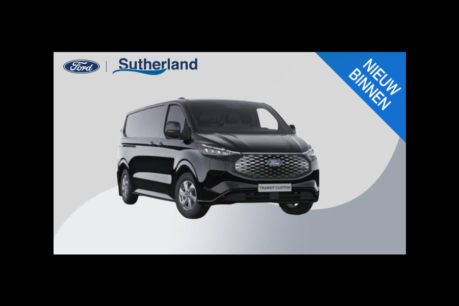 Ford E-Transit Custom 340 L2H1 Limited 71 kWh 218pk | Laadvloer bescherming | 12-weg verstel- en verwarmbare AGR bestuurders- en passagiersstoel Laadvloer bescherming,12-weg verstel- en verwarmbare AGR bestuurders- en passagiersstoel | Trekhaakvoorbereiding | 17 inch lichtmetalen velgen (Carbonised Grey) | Driver Assistent Pack Ultimate | AGM accu | BEV 3-fase oplaadkabel (mode 3, 32A, 10m)