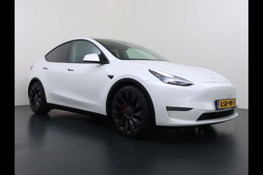 Tesla Model Y Performance AWD 75 kWh VAN:43.900,- VOOR:40.877,- UW HERFSTVOORDEEL:3.023,- SOH 94% | AFN. TREKHAAK | 21 INCH TURBINE VELGEN | TESLA GARANTIE T/M 01-2028 OF 80.000 KM | ACCU & AANDRIJFLIJN GARANTIE T/M 01-2032 OF 192.000 KM | ALL IN RIJKLAAR PRIJS |