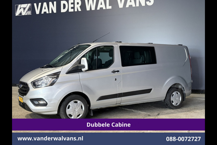 Ford Transit Custom 2.0 TDCI 131pk L2H1 Dubbele Cabine Euro6 Airco | 5-Zits | Camera | Apple Carplay | LED | 2800kg Trekhaak Android Auto, Cruisecontrol, Parkeersensoren, Stoelverwarming, Verwarmde voorruit, Dakdragers