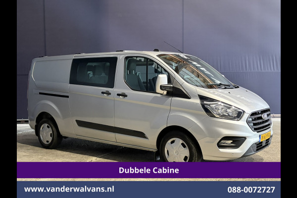 Ford Transit Custom 2.0 TDCI 131pk L2H1 Dubbele Cabine Euro6 Airco | 5-Zits | Camera | Apple Carplay | LED | 2800kg Trekhaak Android Auto, Cruisecontrol, Parkeersensoren, Stoelverwarming, Verwarmde voorruit, Dakdragers