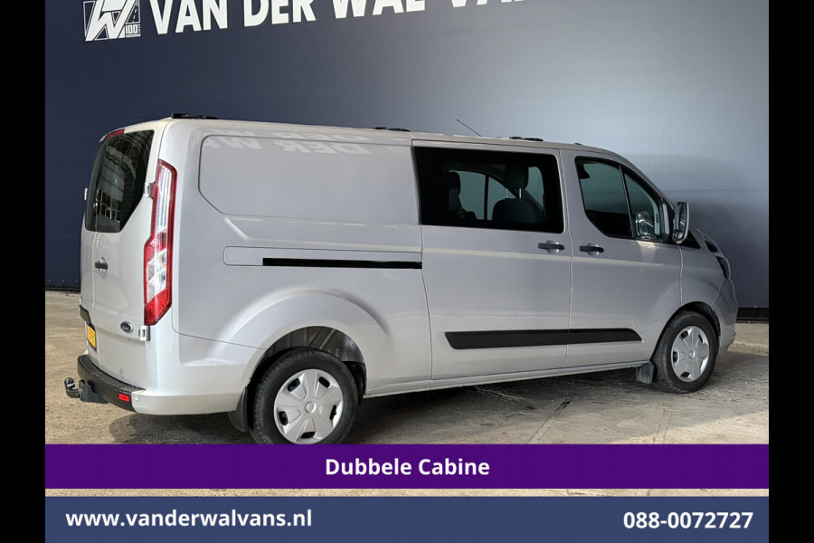 Ford Transit Custom 2.0 TDCI 131pk L2H1 Dubbele Cabine Euro6 Airco | 5-Zits | Camera | Apple Carplay | LED | 2800kg Trekhaak Android Auto, Cruisecontrol, Parkeersensoren, Stoelverwarming, Verwarmde voorruit, Dakdragers