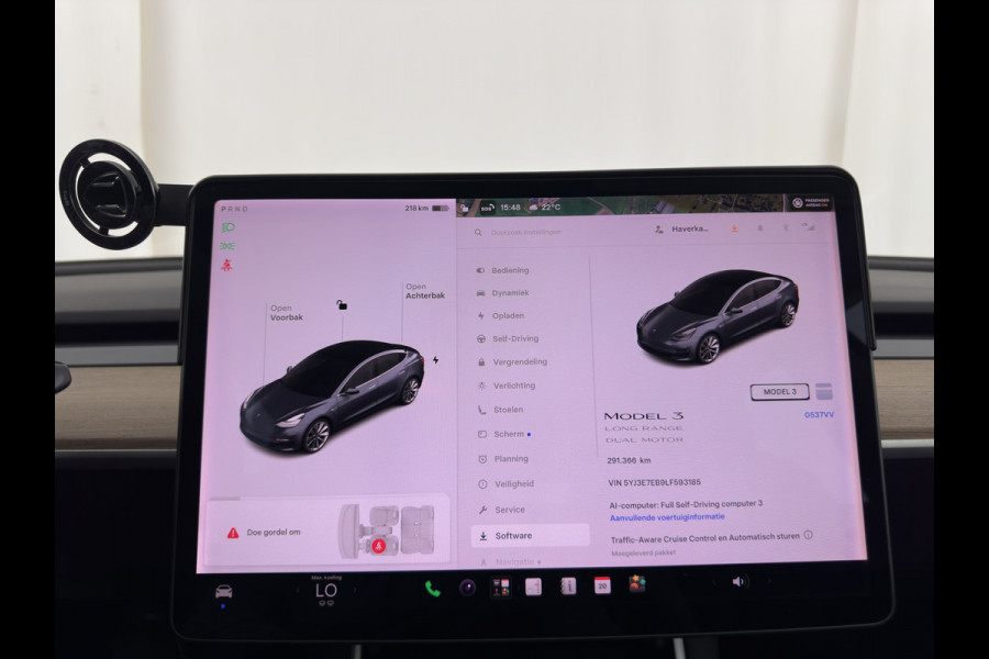 Tesla Model 3 Long Range AWD 75 kWh [3-Fase-11kW] (INCL-BTW) Aut. *PANO | AUTOPILOT | LEATHER | KEYLESS | FULL-LED | MEMORY-PACK | TOPVIEW | DAB | CARPLAY | DIGI-COCKPIT | LANE-ASSIST | HEATED-COMFORTSEATS | 19"ALU*