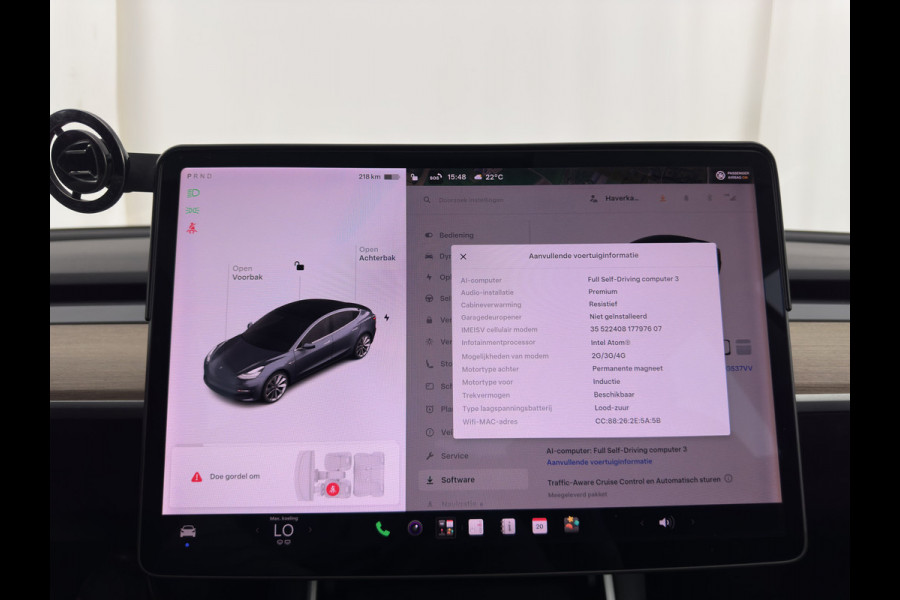 Tesla Model 3 Long Range AWD 75 kWh [3-Fase-11kW] (INCL-BTW) Aut. *PANO | AUTOPILOT | LEATHER | KEYLESS | FULL-LED | MEMORY-PACK | TOPVIEW | DAB | CARPLAY | DIGI-COCKPIT | LANE-ASSIST | HEATED-COMFORTSEATS | 19"ALU*