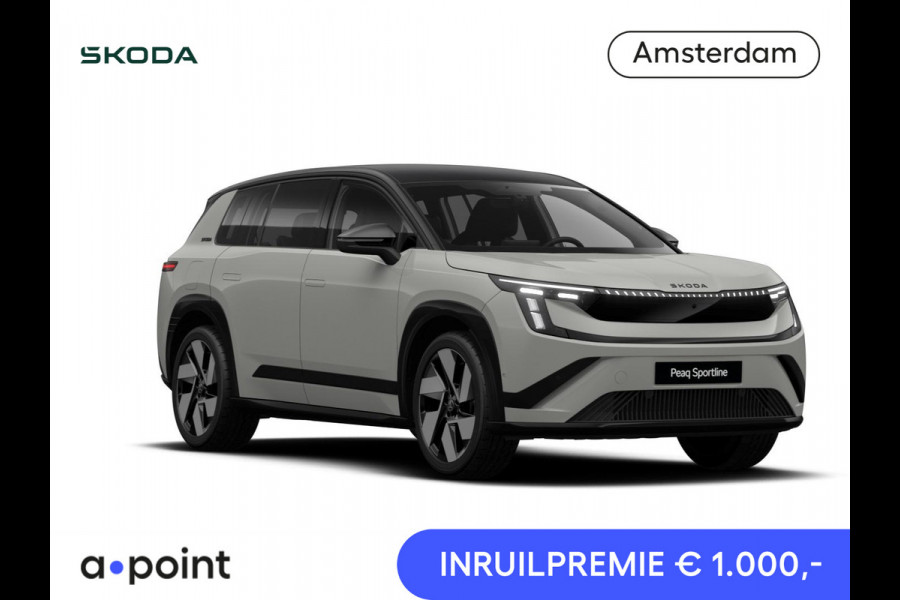 Škoda Peaq 90 Sportline 7p. 286 pk | Adaptive Chassis Control Pakket | Assist pakket | Panorama Dak | Trekhaak | Warmtepomp | Winter pakket | Velgen: 21" lichtmetalen velgen "Dugong" zwart gepolijst | Simply Clever
