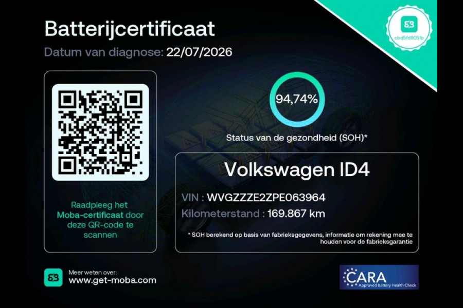 Volkswagen ID.4 Pro 82kWh SOH 94% Adap.Cruise Apple Carplay Android Auto Navi* Ecc Pdc Wifi Isofix Led Lmv DAB Bluetooth Rijstrooksensor Wifi Verkeersbord detectie 1e Eigenaar Origineel Nederlandse Auto
